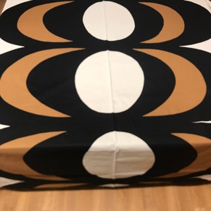 Marimekko Kaivo cotton fabric, sold by yard 36" x 56", brown, white,  black, Finland