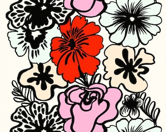 Marimekko Eläköön Elämä cotton fabric, sold by yard