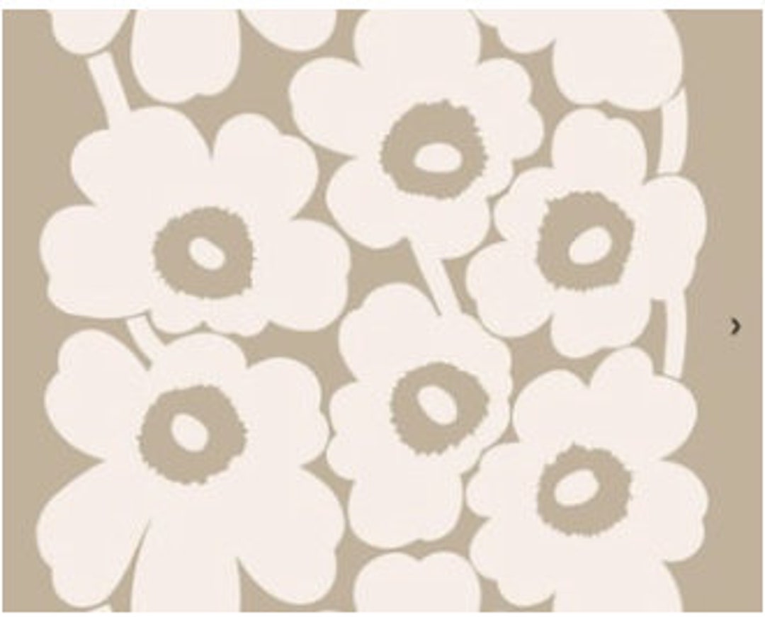 Marimekko Unikko Acrylic-Coated Organic Cotton Fabric - (Per 1/2 Metre)