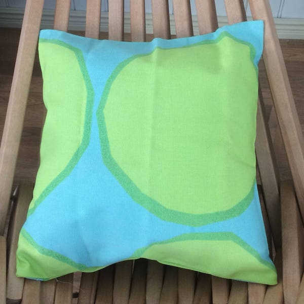 Kivet pillow cushion case, 40x40cm, 16", handmade from Marimekko upholstery grade heavy cotton fabric, Finland green