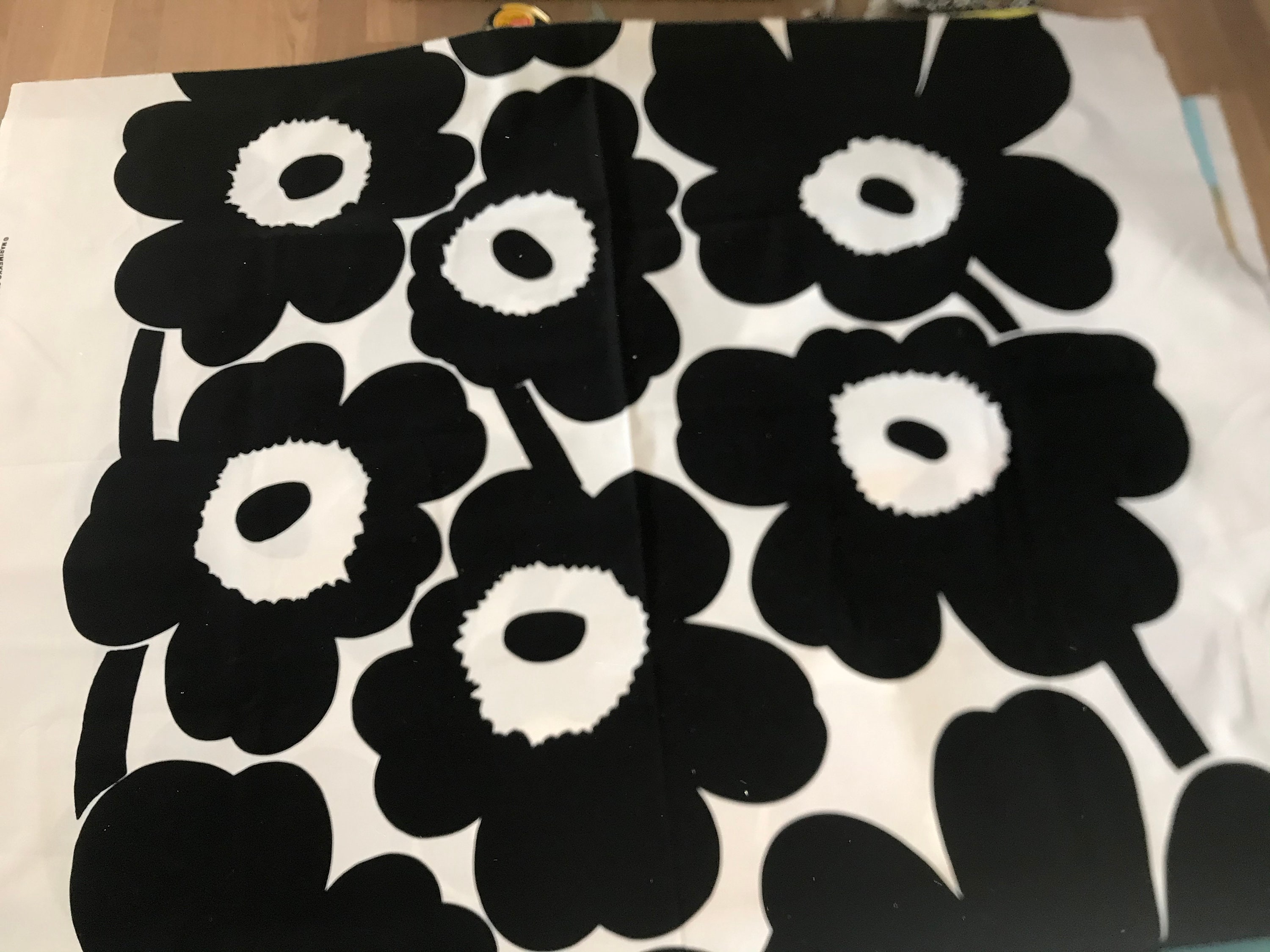 Marimekko BIG Unikko, Black and White, Sold by a Yard, From