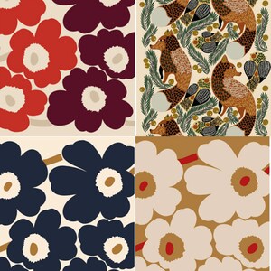 Marimekko Unikko en Ketunmarja ansichtkaarten, set van 4, GRATIS VERZENDING