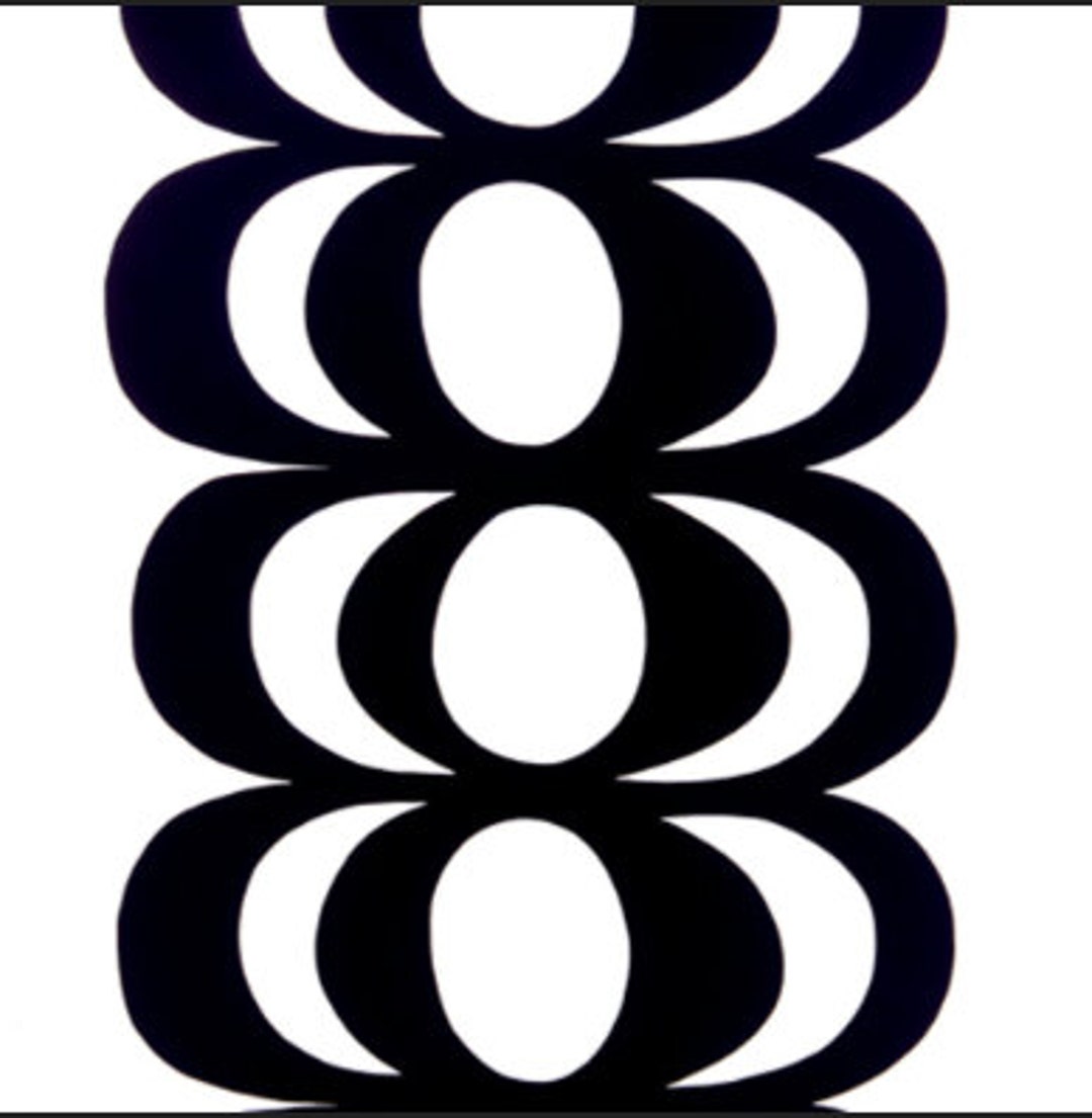 【marimekko】KAIVO生地 Marimekko Kaivo Fabric, Black and White, Maija Isola, Sold by Yard