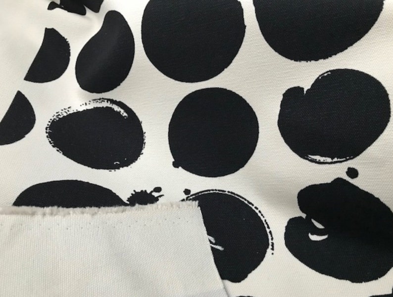 Marimekko Ruusuruoho fabric, VERY heavy tote bag canvas material, by half yard , black and white, Finland image 2
