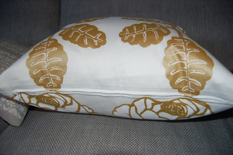 White Gold Maalaisruusu pillow case thick SATIN fabric Etsy
