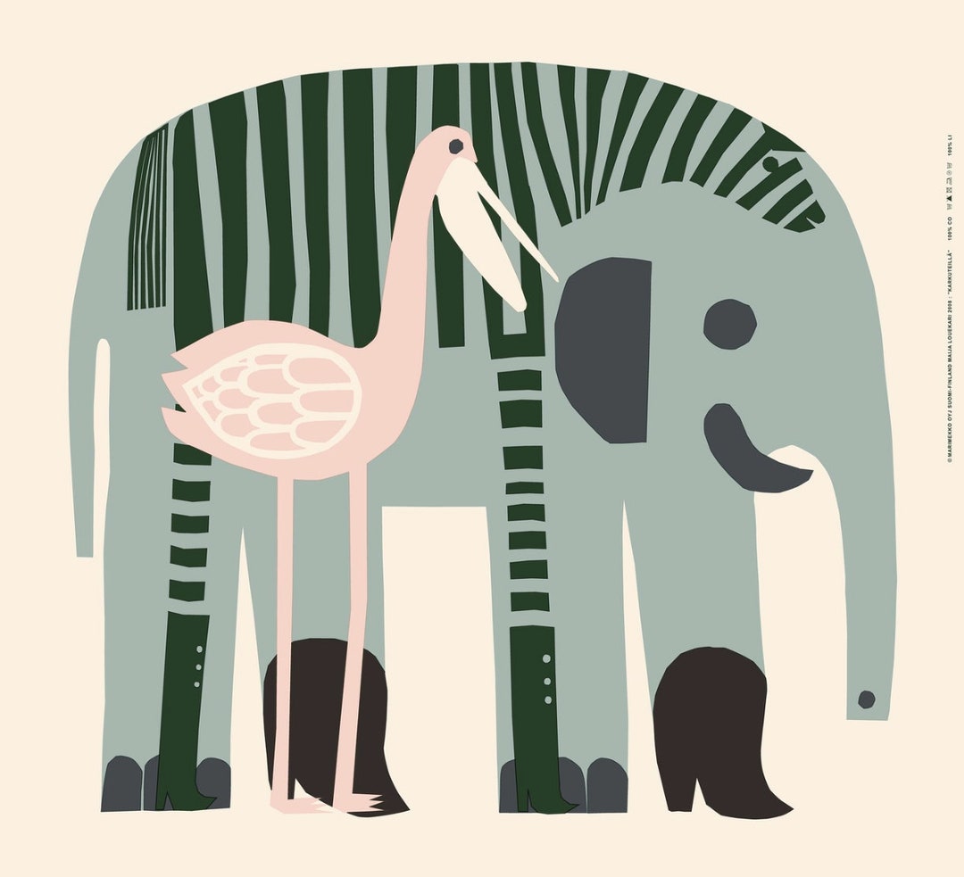 Marimekko Karkuteillä, BIG Elephant Panel, 132cm X 140cm Marimekko Karkuteillä, BIG Elephant Panel, 132cm X 140cm