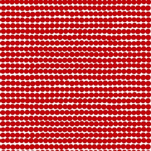 Marimekko Red Räsymatto Rasymatto pieza remanente de tela de algodón, Finlandia, 15x56"