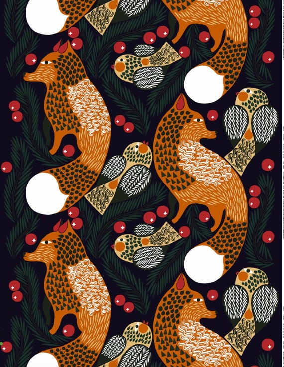 Marimekko Ketunmarja Fabric, Gorgeous Print, Sold by Yard, 36
