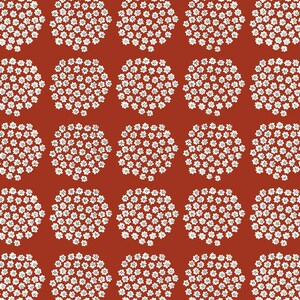 Marimekko Puketti fabric, sold by half yard, brick red, Finland