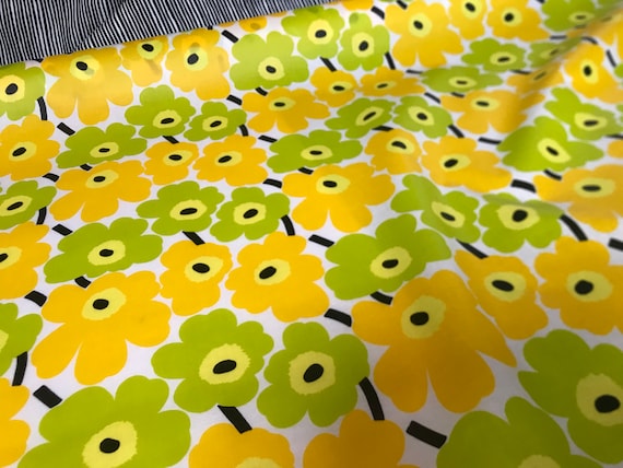 Marimekko Yellow Mini Unikko OIL CLOTH , Classic, Sold by Half