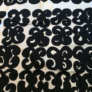 Marimekko Keidas black and white light satin fabric for dresses and clothing,  half yard, Finland
