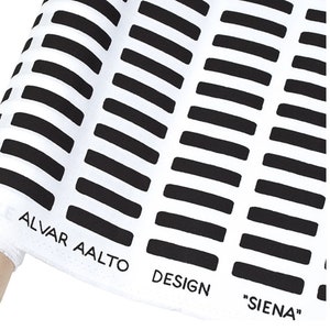 Alvar Aalto Siena fabric black and white Finland, heavy weight cotton, sold by meter, 40"