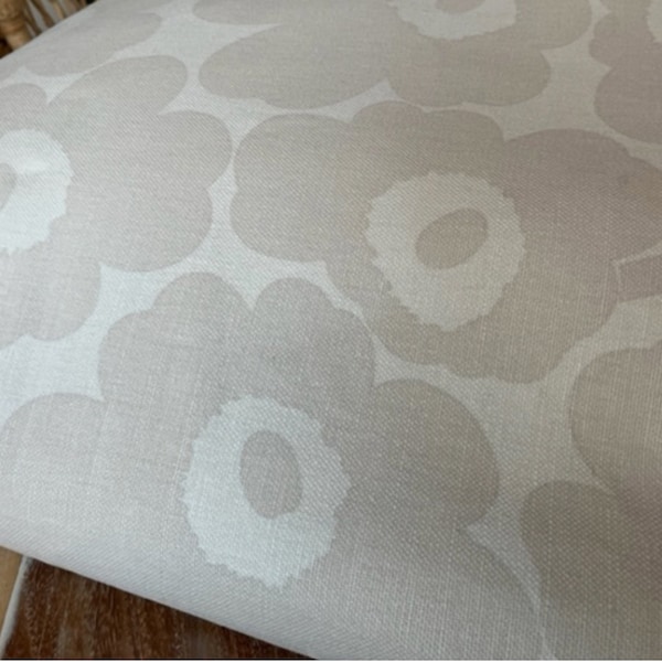 RESERVED Marimekko Pieni Unikko linen /cotton heavy fabric, 3 yards plus half yard from Finland