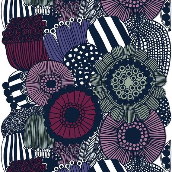 Marimekko Siirtolapuutarha Heavy Weight Cotton Fabric, Sold by
