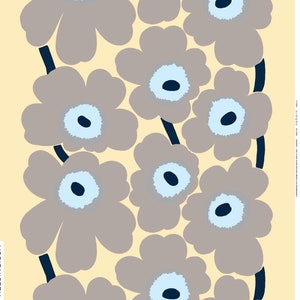 Marimekko heavy weight Linen Unikko fabric 2 m, 80" x 56",  Maija Isola design, Finland