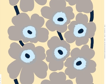 Marimekko heavy weight Linen Unikko fabric 2 m, 80" x 56",  Maija Isola design, Finland
