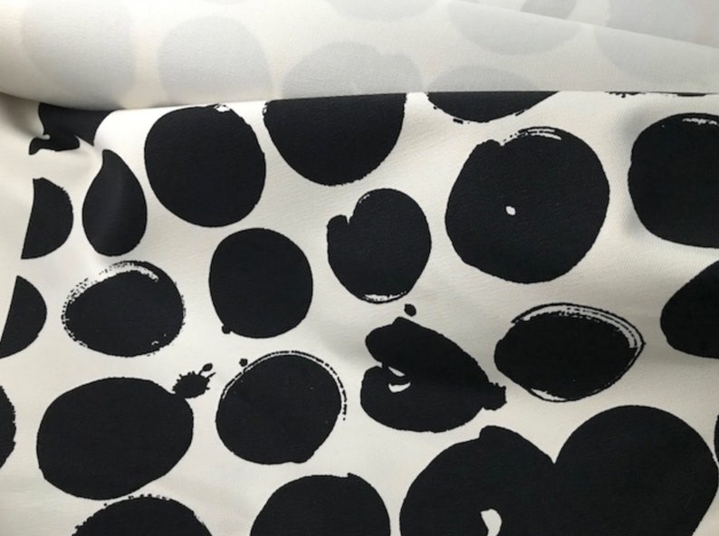 Marimekko Ruusuruoho fabric, VERY heavy tote bag canvas material, by half yard , black and white, Finland image 3