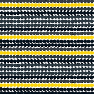 Marimekko OIL CLOTH Räsymatto fabric, sold by half yard, 18 x 56 inches, yellow black, from Finland
