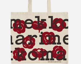 Marimekko Logo Tote Bag, new design, made by Marimekko, black maroon