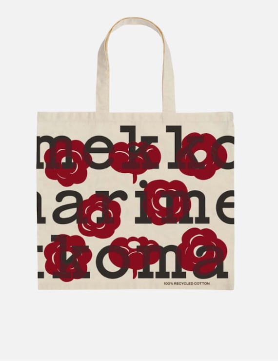 marimekko ロゴプリント トートバッグ Marimekko Logo Tote Bag, New Design, Made by Marimekko, Black