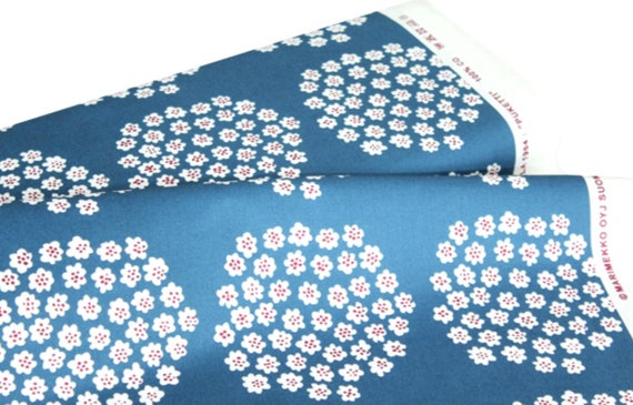Marimekko Blue Puketti Cotton Farbic Sold By Half Yard From Etsy