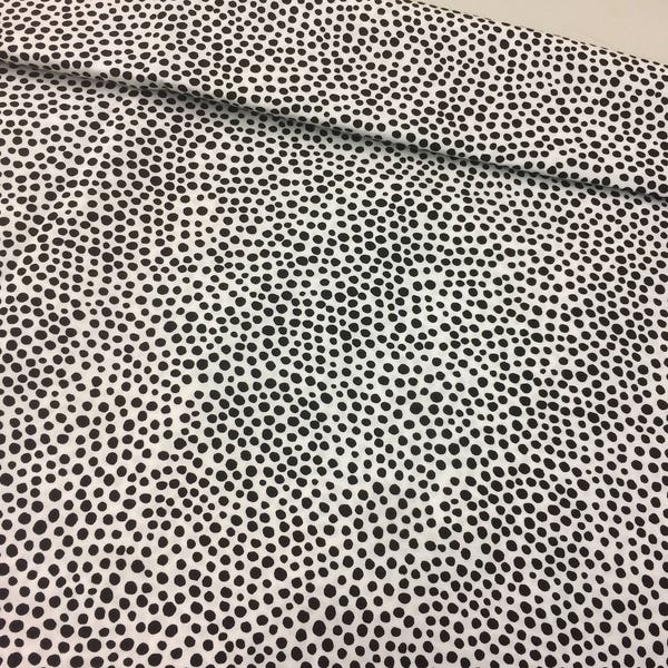 Marimekko Pirput Parput poplin fabric for clothing, black and white, one yard