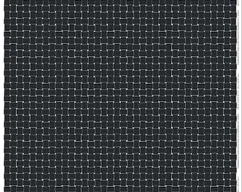 Marimekko Korb Baumwollstoff, per 0,5 Meter verkauft, fast schwarz und weiß