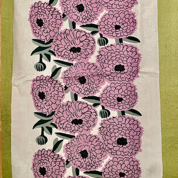 Marimekko Primavera unfinished kitchen towel piece, needs to be finished, from Finland