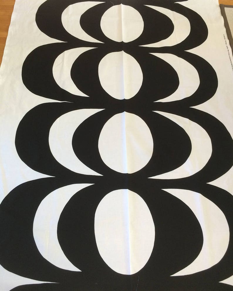 Marimekko Kaivo fabric black and white Maija Isola 1 yard Etsy