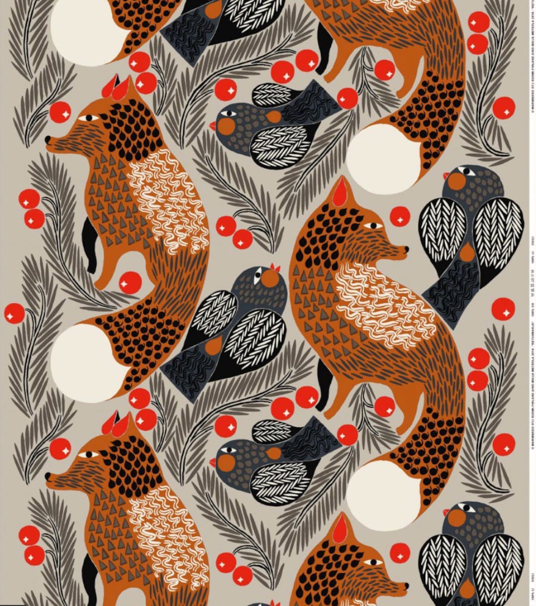 2y Marimekko Ketunmarja Fabric, Gorgeous Print - Etsy 2y Marimekko Ketunmarja Fabric, Gorgeous Print - Etsy