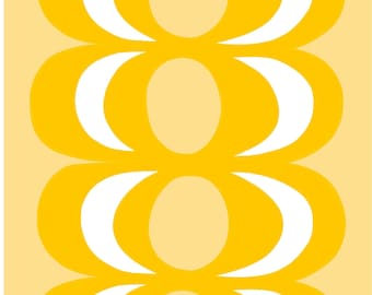 Marimekko Kaivo cotton fabric, yellow by Maija Isola, 6O x 56"  cotton, Finland
