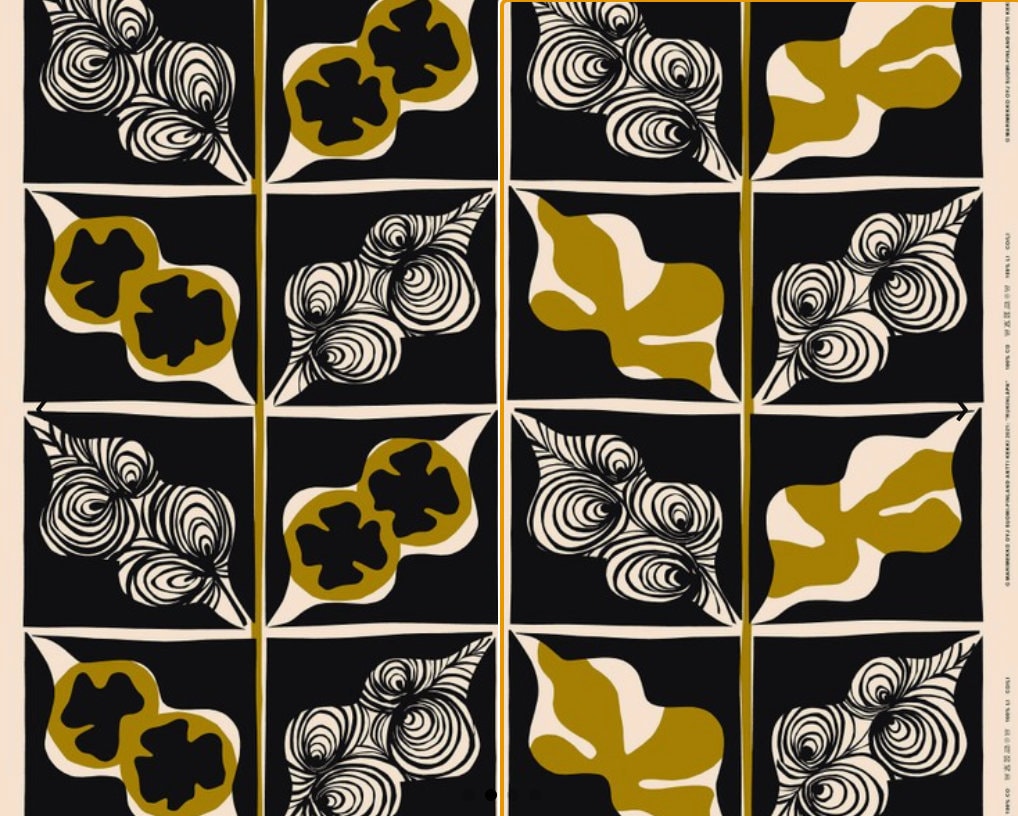 Marimekko Rukinlapa Cotton Fabric From Finland, One Meter 40x56