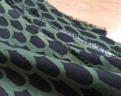 Marimekko Suomu 1 yard batist cotton for scarfs, blouses, curtains, etc. lovely from Finland, black and forest green