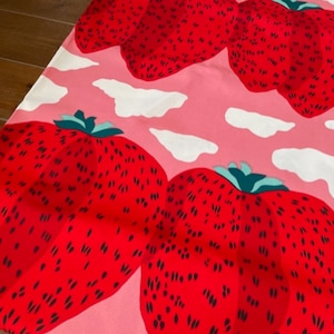Marimekko Small Mansikkavuoret canvas cotton fabric, sold by rapport 62cm, about 25&quot;