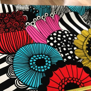 Marimekko Siirtolapuutarha UPHOLSTERY grade heavy cotton fabric , super stylish, sold by half yard,  18x56&quot;, 46 cm x 140cm
