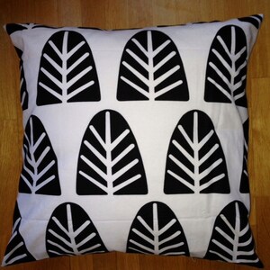 White Black Kuusipuu pillow cushion case, 50x50cm, 20x20"   Finnish designer fabric