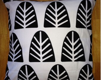 White Black Kuusipuu pillow cushion case, 50x50cm, 20x20"   Finnish designer fabric