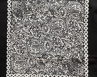 Marimekko Kevätjuhla Cotton Fabric Panel, Black and off Marimekko Kevätjuhla Cotton Fabric Panel, Black and off