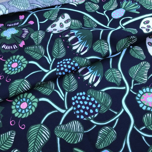 Marimekko COATED Blue Pieni Tiara Cotton Fabric Sold by Half - Etsy