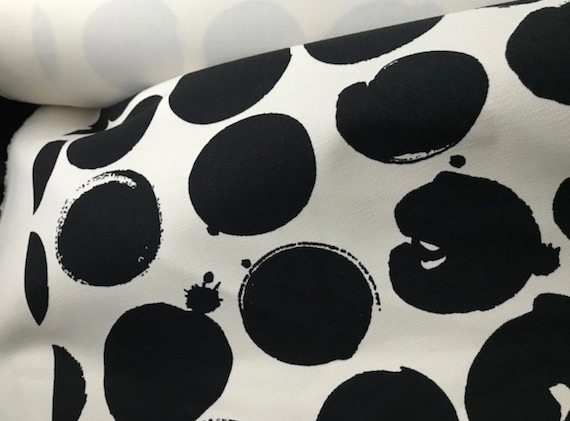 Marimekko Ruusuruoho fabric, VERY heavy tote bag canvas material, by half yard , black and white, Finland