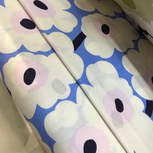 Marimekko Mini Unikko cotton, half yard, 46cm x 140cm, from Finland, pastel pink blue white