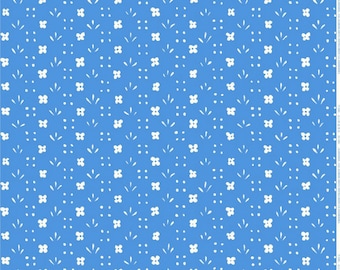 Marimekko Kukkaketo Stoff blau-weiß, Meterware, Finnland