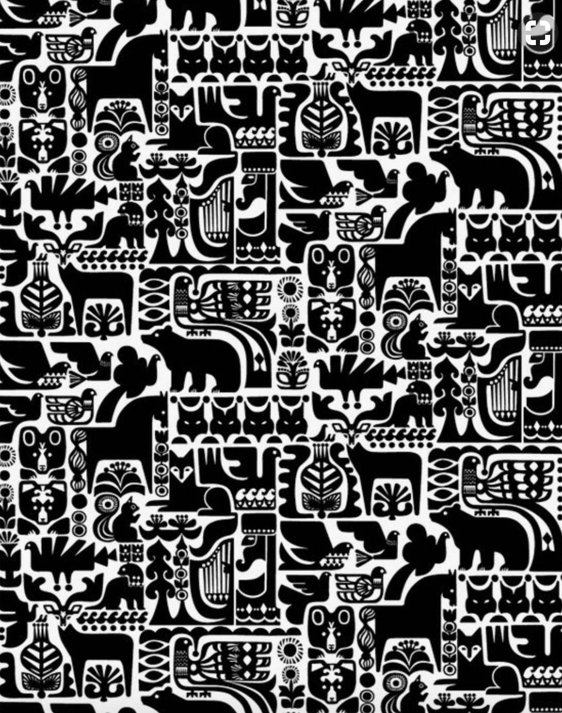 2 Y Marimekko Kanteleen Kutsu Fabric, Gorgeous Animal Print by