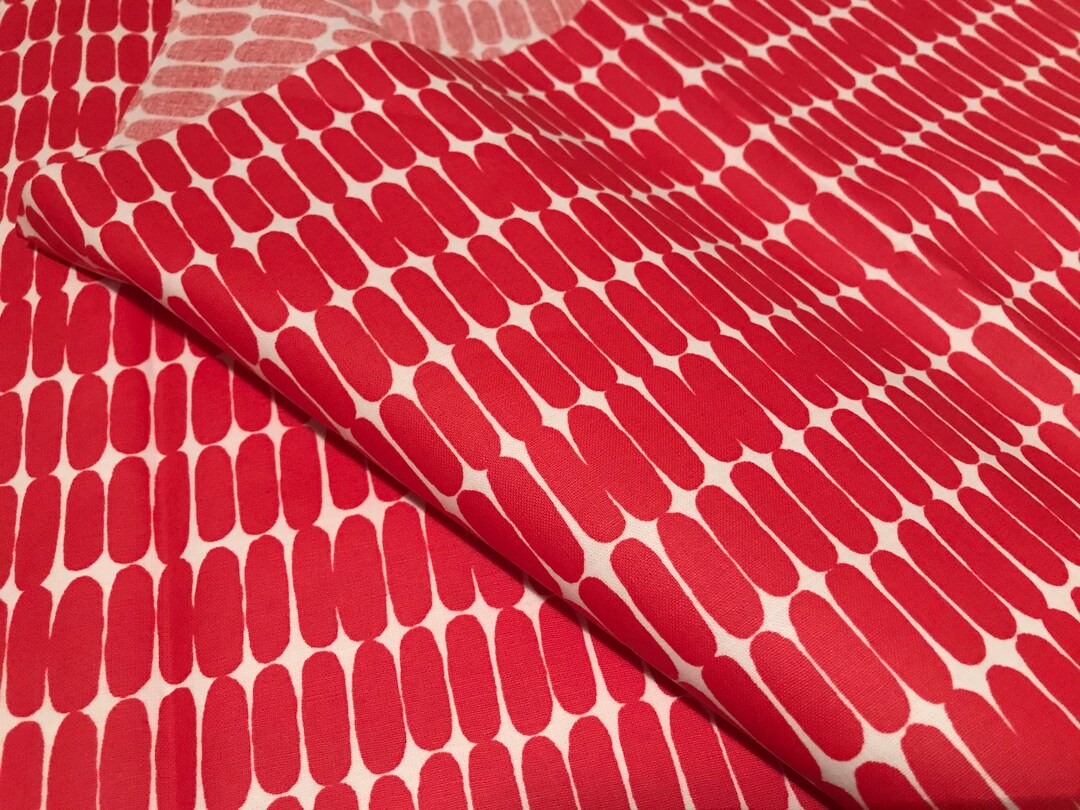 Marimekko Red Alku Cotton Fabric, Sold by Half Yard, 18 X 56 Etsy