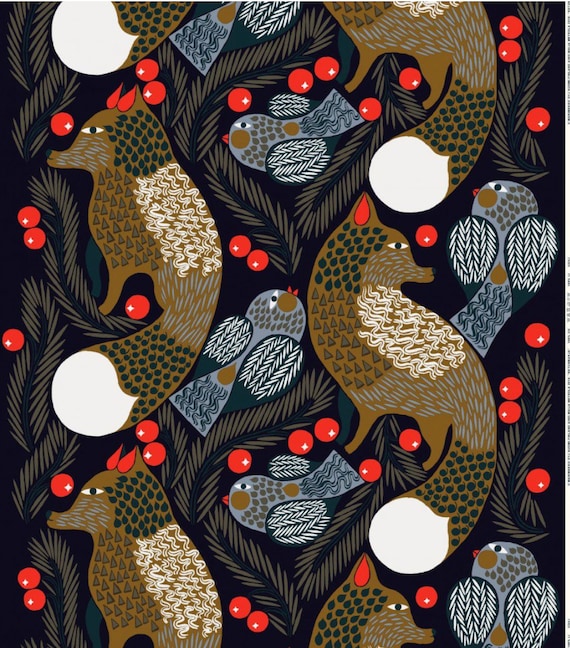 Marimekko Ketunmarja Fabric 2 Yards, Gorgeous Print - Etsy Denmark