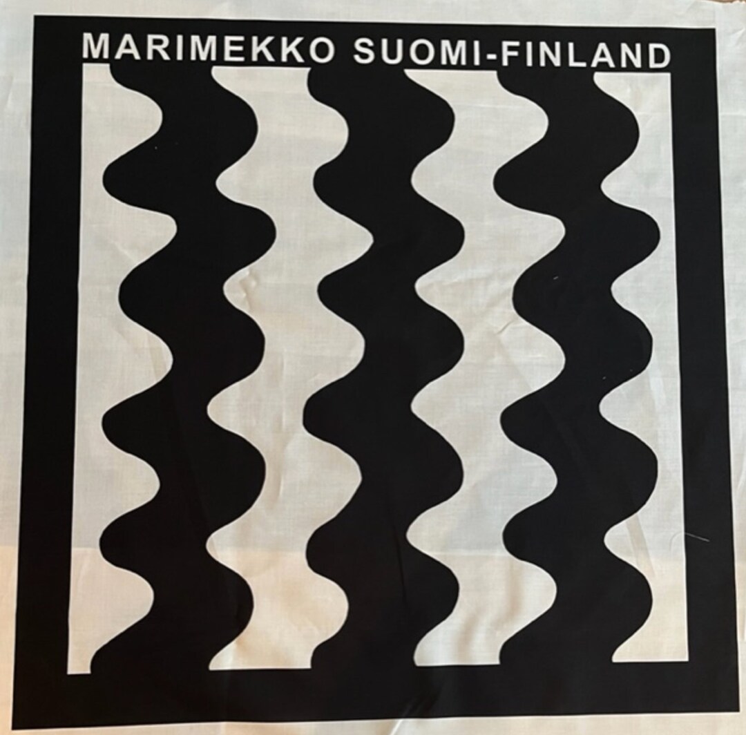 Panel de bufanda inacabado Marimekko Lokki, negro, blanco, de Finlandia -  Etsy México, image size:1080x1064