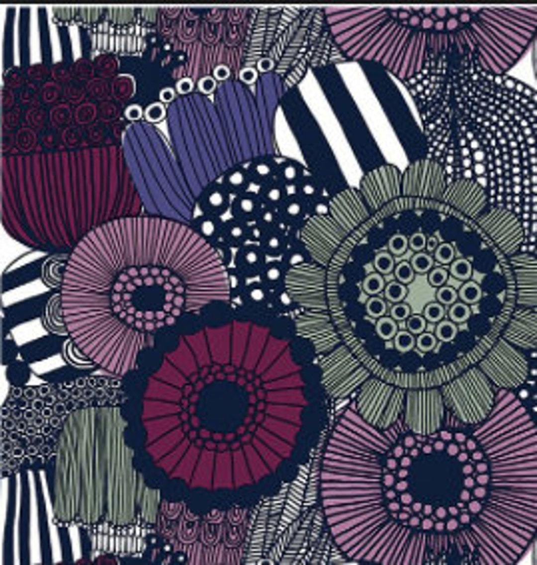 Marimekko Siirtolapuutarha Heavy Weight Cotton Fabric, Sold Marimekko Siirtolapuutarha Heavy Weight Cotton Fabric, Sold