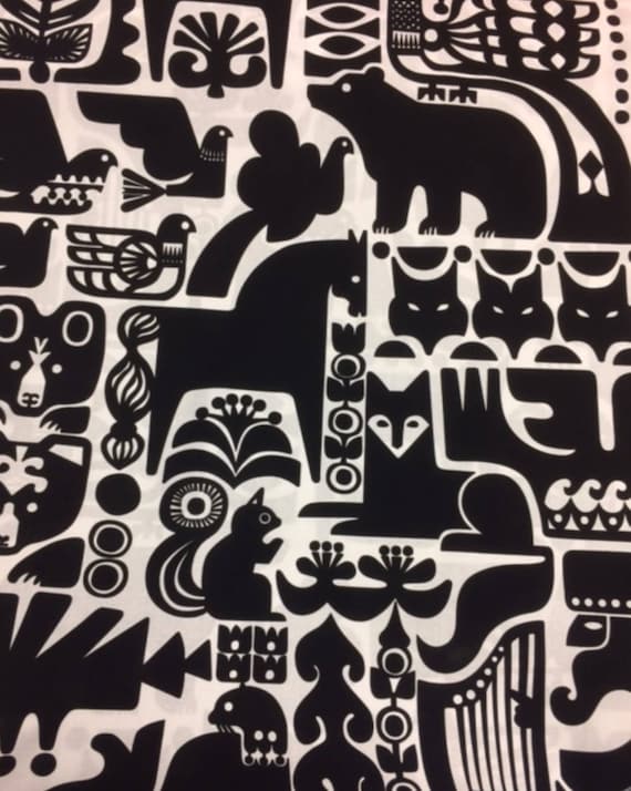 2 Y Marimekko Kanteleen Kutsu Fabric, Gorgeous Animal Print by