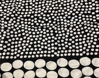 Marimekko poplin fabric for clothing, black and white, sold by yard