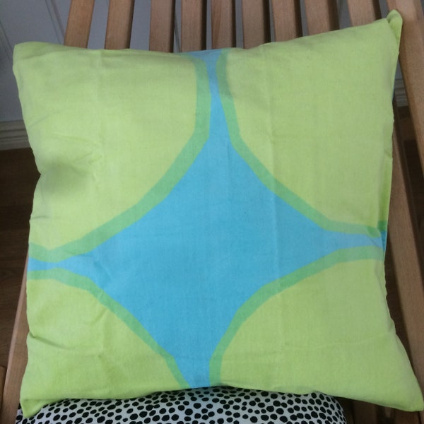 Kivet VELVET pillow cushion case, 40x40cm, 16", handmade from Marimekko cotton fabric, Finland green